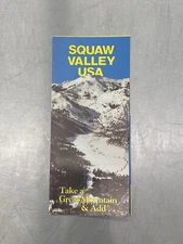 SQUAW VALLEY USA 1981 Ski Brochure SMALL Trail Map CALIFORNIA Resort Travel