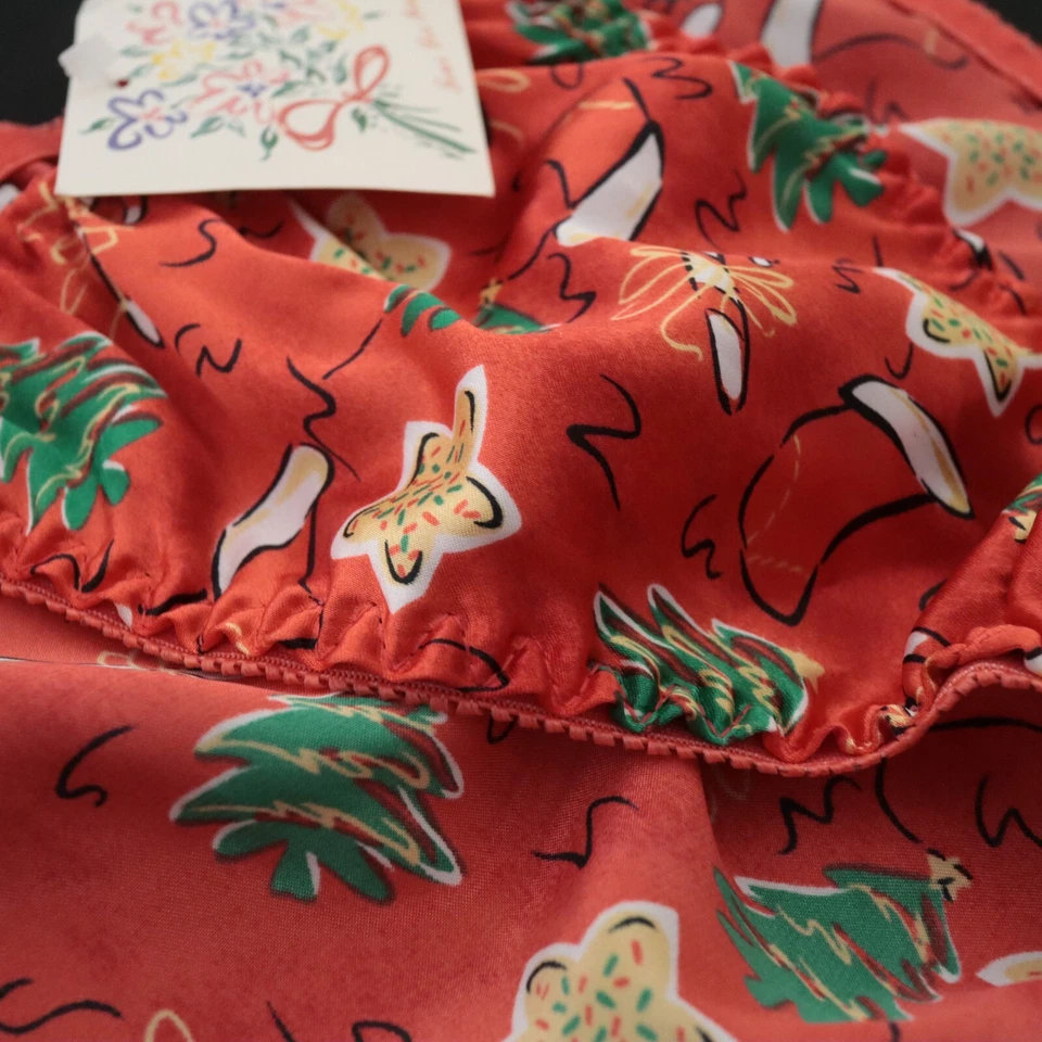 NUEVO Sears VERDADERO DE COLECCIÓN 90s X-Mas Poliéster Satinado Tanga Bikini Panty MEDIANO Foto 3 de 4