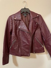 FOREVER 21 Faux Leather Outer Shell Red Coats, Jackets Vests