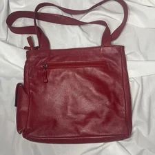 I Medici Vintage Red Leather Shoulder Bag 