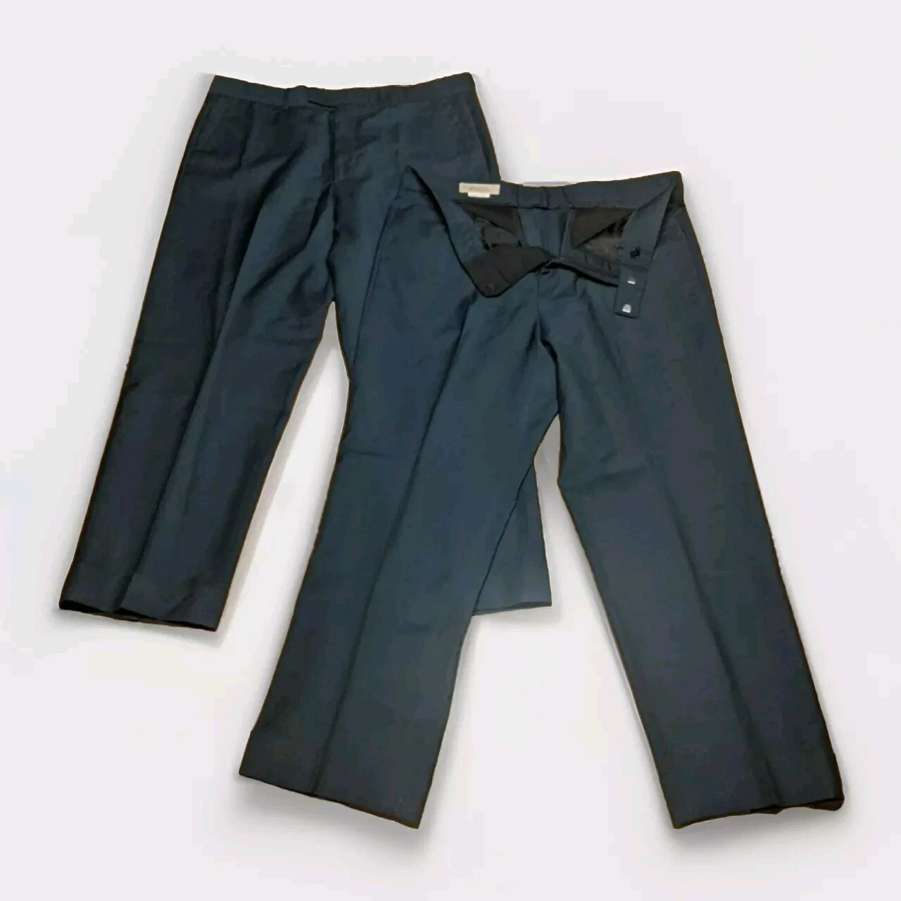 Authentique pantalon uniforme GUCCI femme laine unie mohair paon foncé taille 36