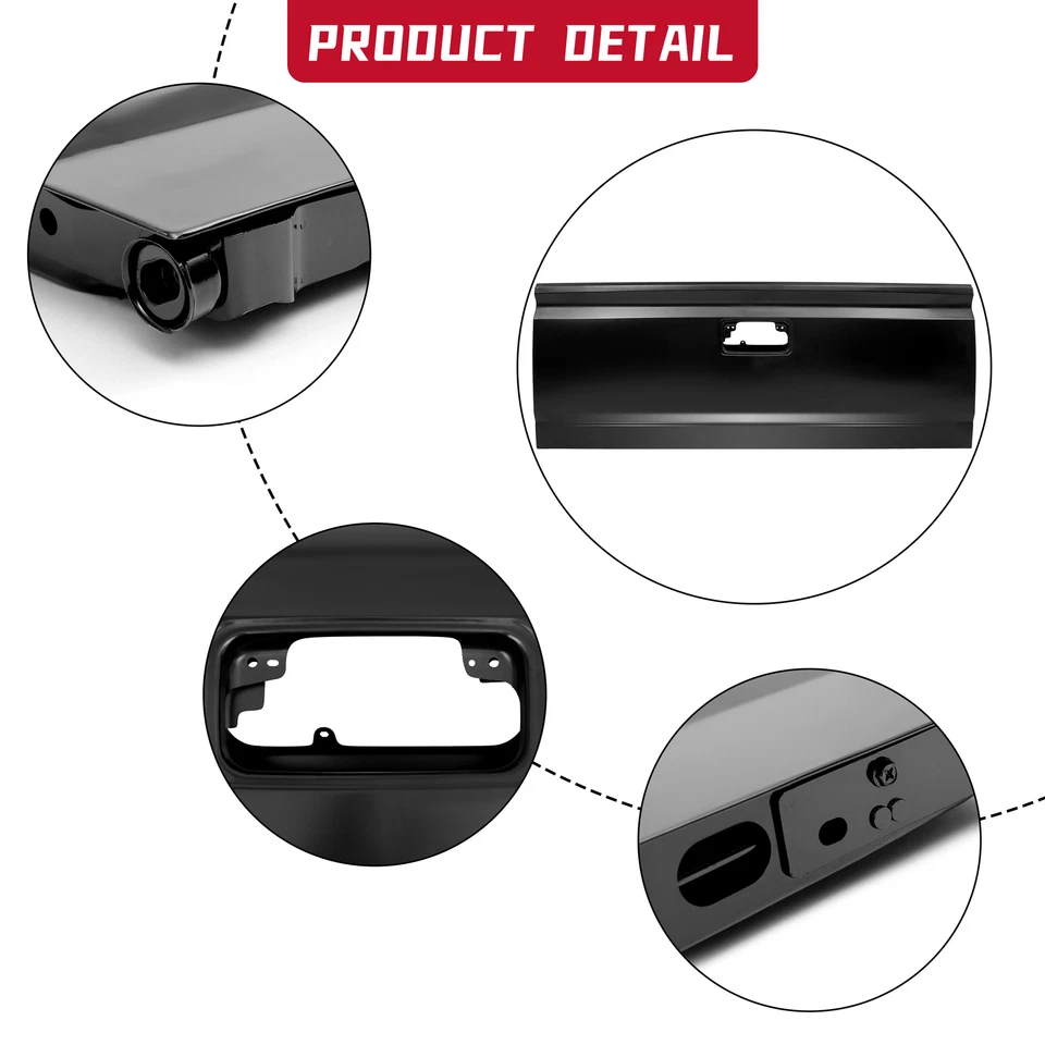 Black Steel Tailgate Assembly For Chevy Silverado GMC Sierra 14-19 W/ Assist - Imagem 2 de 4