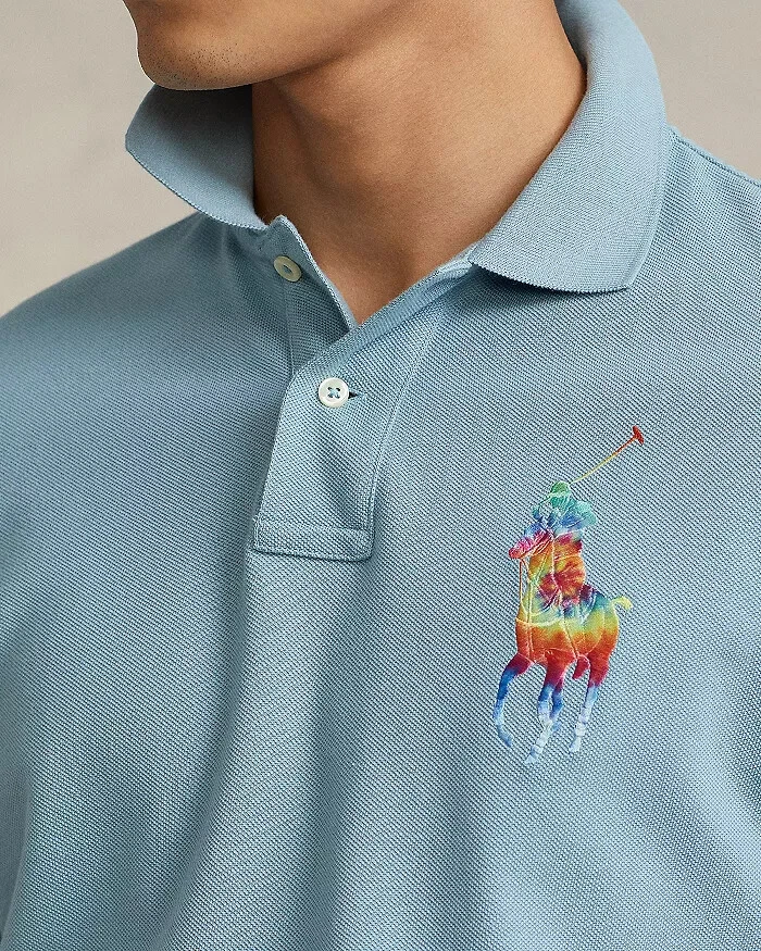 Ralph Lauren Rainbow Big Pony Blue Polo Shirt men s Sz S Classic