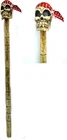 Skeleton Skull Wood Stick Hand Carved Halloween PIRATE Vampire Walking Staff