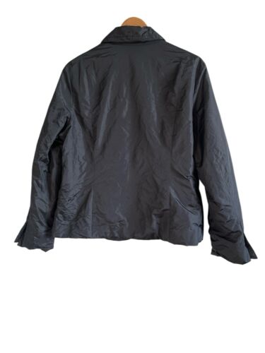 Talbots black blazer button up jacket SZ 16 Nylon Water Repelling - Picture 2 of 3
