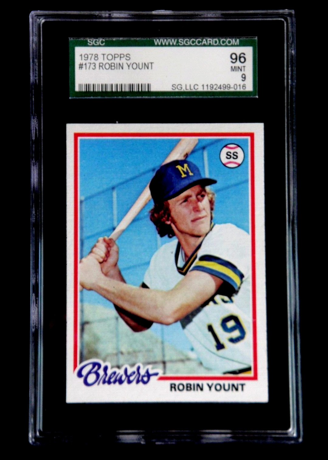 ROBIN YOUNT 1978 TOPPS CARD #173 SGC 9 MINT 96/100 BREWERS CENTERED! HOF
