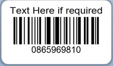 Barcode Stickers Self Adhesive Labels with Unique Personalised Numbers PR21