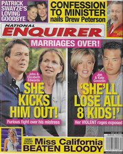 National Enquirer John Edwards Kate Gosselin Drew Peterson Patrick Swayze 2009