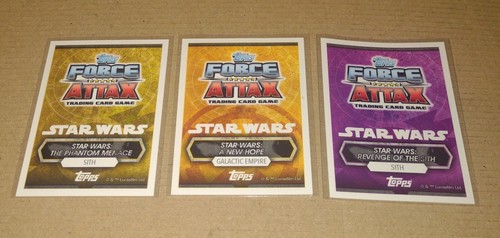 TOPPS STAR WARS FORCE ATTAX UNIVERSE tcg cards x3 Tarkin, Dooku & Sidious L23 - Picture 2 of 2