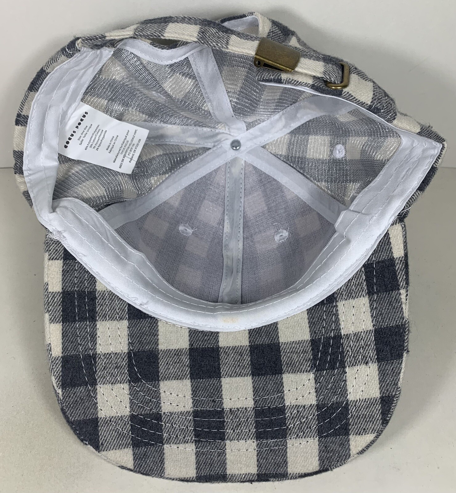 Checkered Blank Hat Gingham Checked Pattern Gray … - image 7