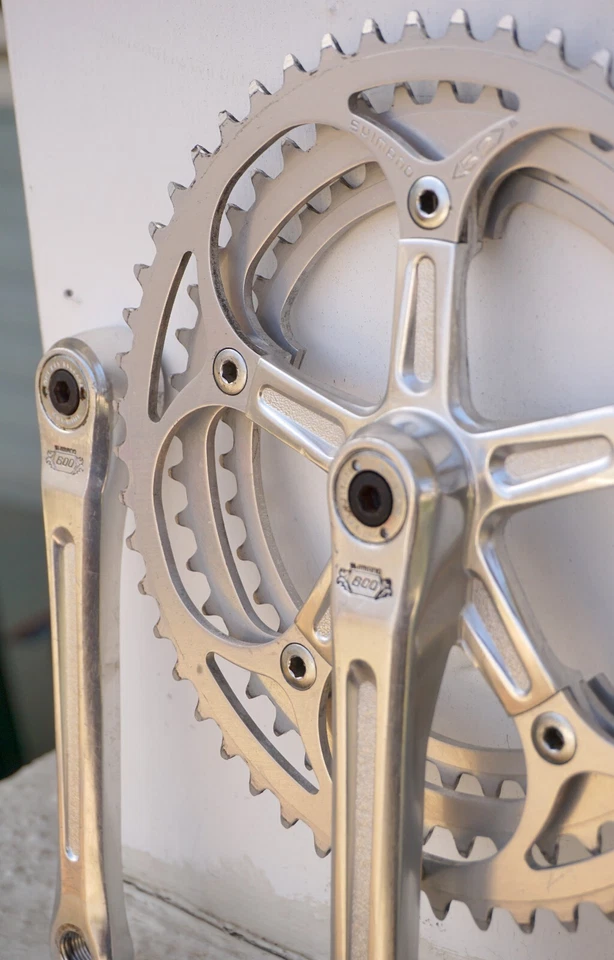 Shimano 600 Arabesque Crankset Tripleizer 170 Vintage Square Taper Cranks Triple - Image 3 of 4