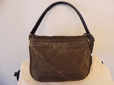 LANVIN PARIS BORSA A MANO ORIGINALE AMALIA MARRONE PELLE SCAMOSCIATA HANDBAG