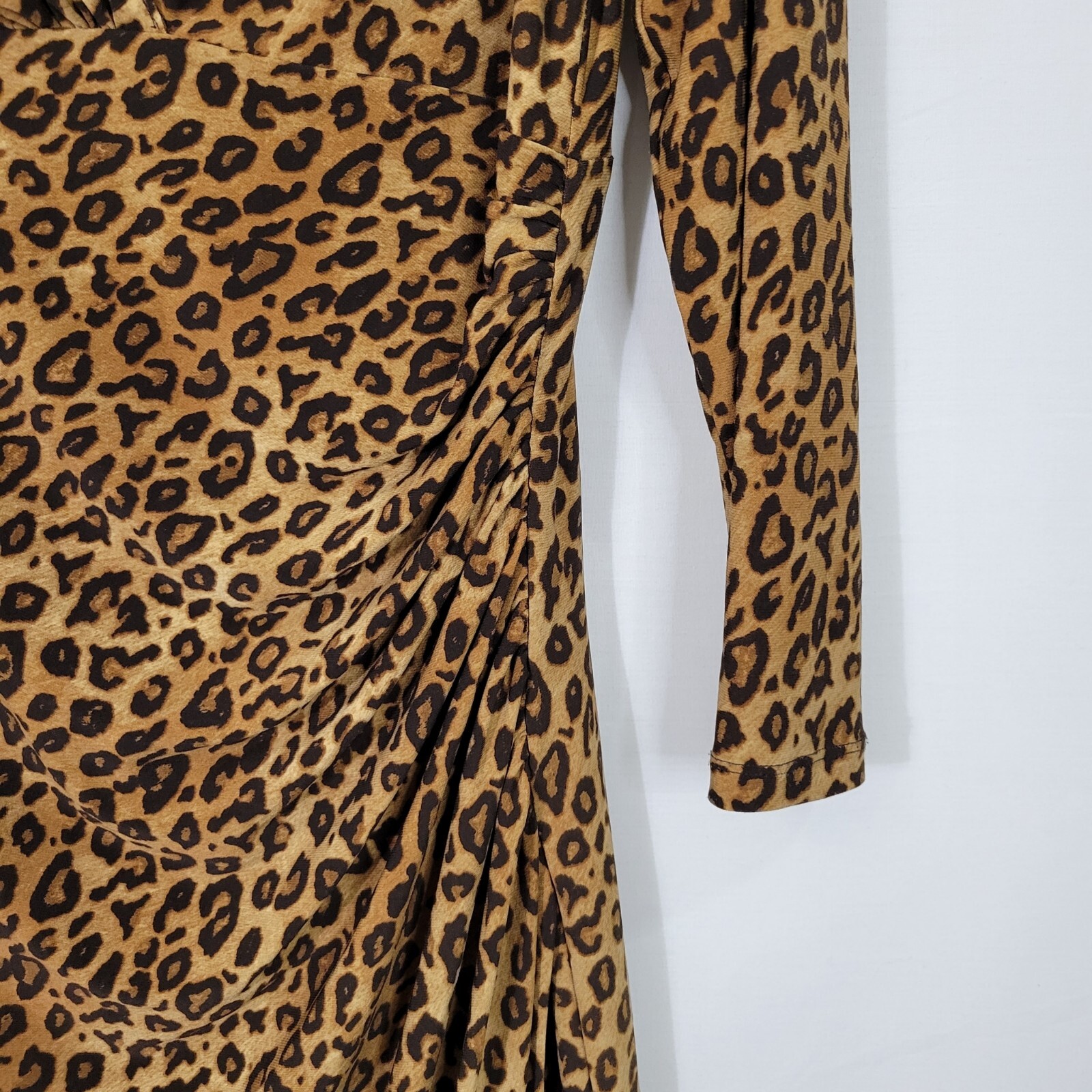 Lauren Ralph Lauren Leopard Print Faux Wrap Dress Siz… Gem