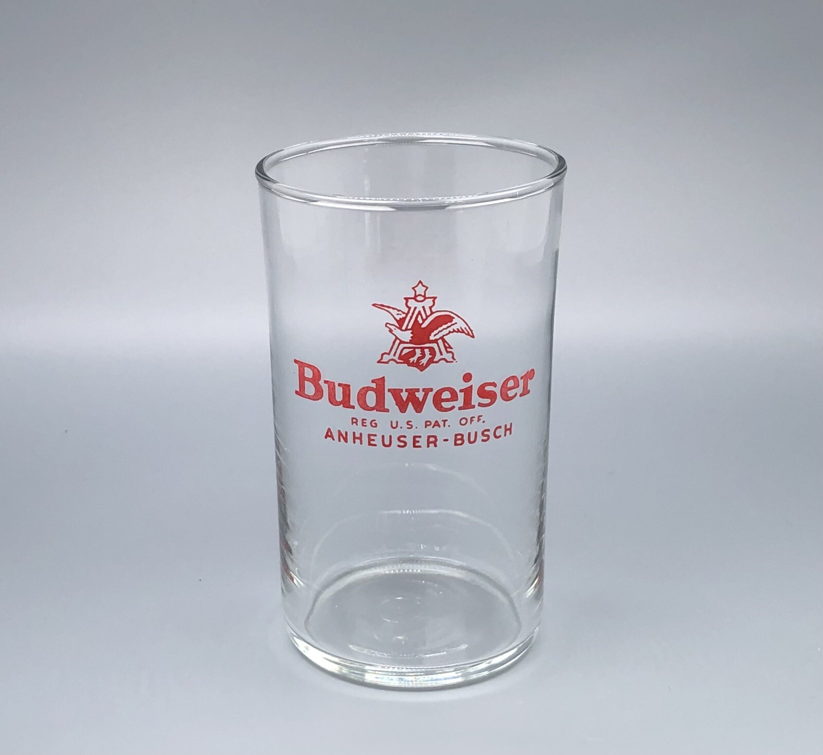 Budweiser Beer Shell Glass / Vtg Barware Advertising / Man Cave Home Bar Decor