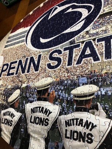 Penn State 550 Piece Football Shaped Jigsaw Puzzle - Used Missing one piece - Picture 3 of 8