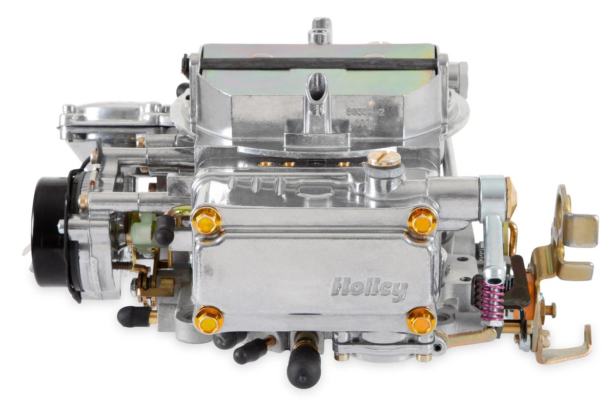 NEW CLASSIC HOLLEY CARBURETOR,SHINY ALUMINUM,650CFM,SPREADBORE