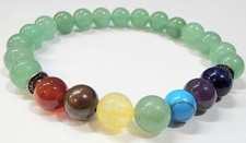 8mm Chakra Aventurine Natural Round Gemstone Bead 7-inch Stretch Bracelet  3
