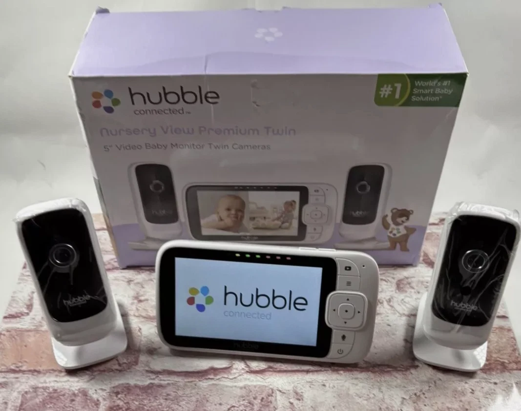 Hubble Nursery View Premium Twin Video Baby Monitor 5”