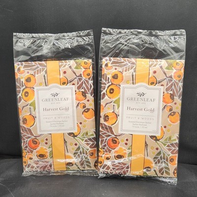 Greenleaf Harvest Gold Fruit Woods Scented Sachets 2 large singles new