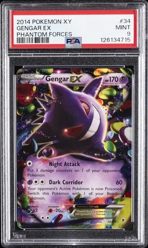 Gengar EX 34/119 Phantom Forces Pokemon PSA 9 *715
