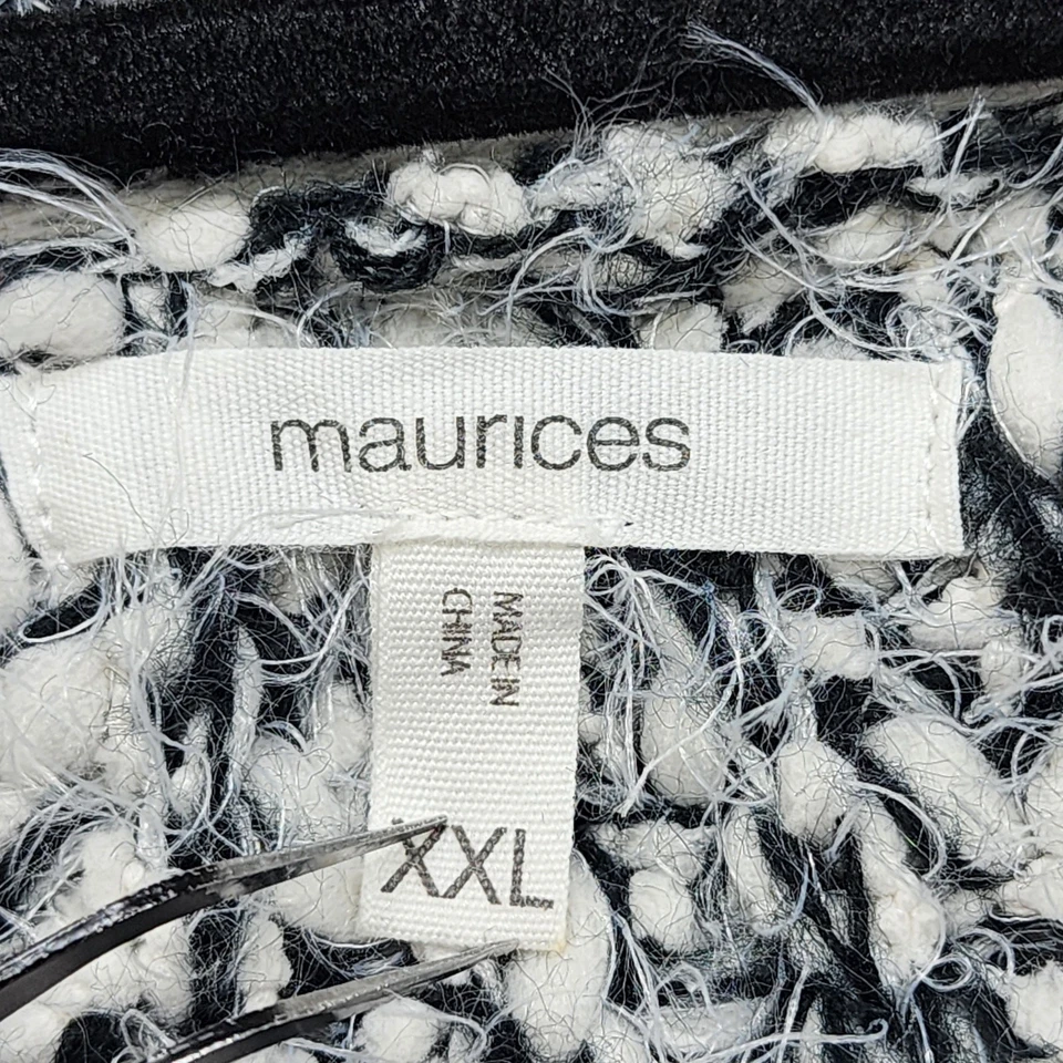 Maurices Sweater Womens XXL Gray Stripe Cozy Eyelash Knit Open Front Cardigan - Image 3 of 4