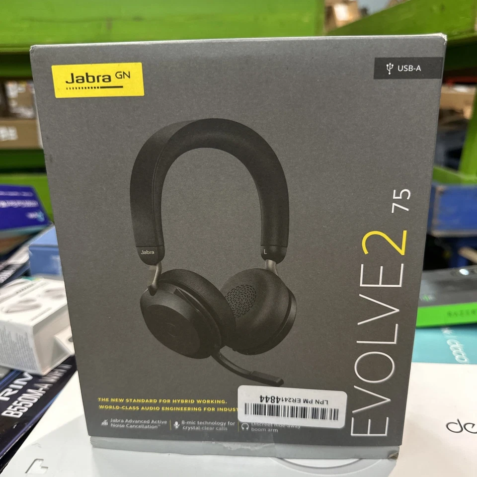 New Jabra Evolve2 75 Bluetooth Wireless Headset - Black, USB-А 27599-989-999 - Image 2 of 2