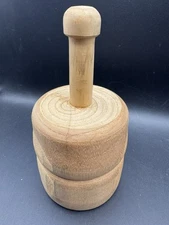 Antique Carved Wooden Butter Mold Press/Stamp w/ plunger rustic, primitve- Cow