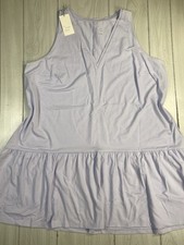 A New Day Sleeveless Drop Waist Dress 2X V-Neck Purple Casual Stretch NWT!