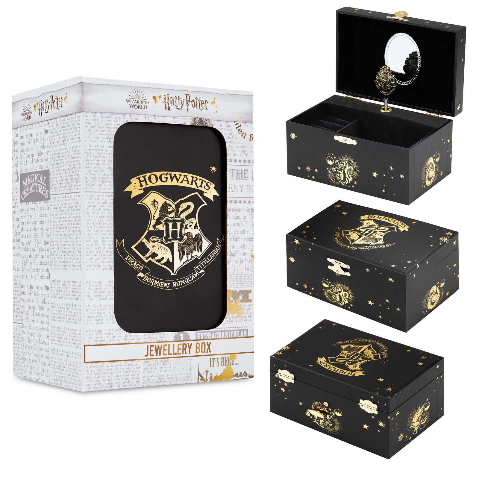 Harry Potter Girl's Musical Jewellery Box, Spinning Hogwarts Crest, Harry Potter