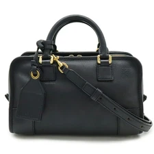 Loewe Leather Amazona 23 Anagram Handbag Women Black One Size
