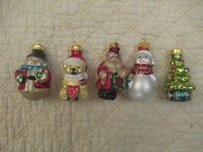 Hanging Christmas Tree Ornaments 5-Set Plastic 