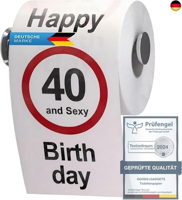 GOODS+GADGETS Lustiges Fun Klopapier zum 40. Geburtstag Toilettenpapier Geschenk