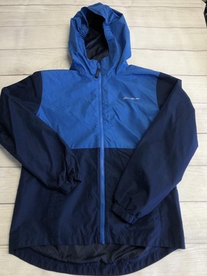 Eddie Bauer Jacket Youth Large 14/16 Blue Hooded Colorblock Windbreaker