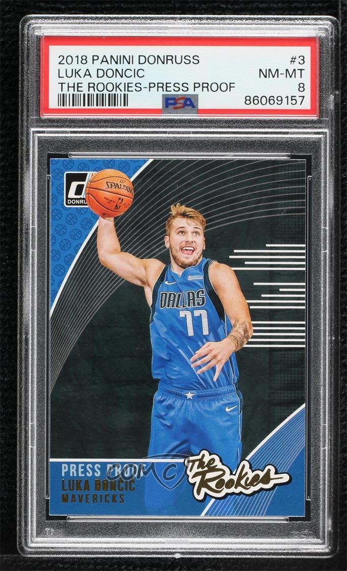 2018-19 Panini Donruss The Rookies Press Proof Luka Doncic #3 PSA 8 RC 3g6