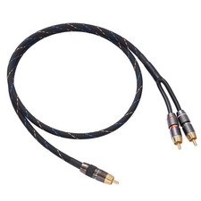 JORZOR Audiophile RCA to 2RCA Subwoofer Cable - 2M 6.6FT 2M 6.6FT , Black