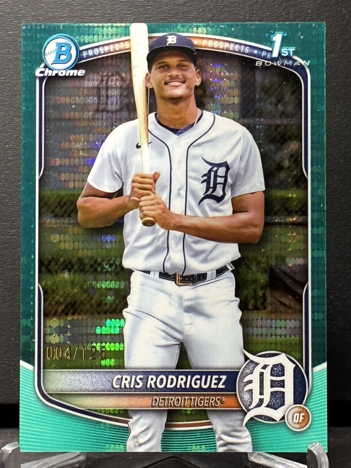 CRIS RODRIGUEZ 2025 Bowman Chrome Aqua Pulsar Refractor /125 Tigers BCP-250 1st
