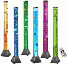 Large 4FT Sensory Fish Bubble Tube Aquarium Night Light Tower Lamp Calming Re...