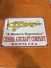 13-32 • NOS Vintage Porcelain Enamel Heavy Metal Cessna Aircraft Company Wichita