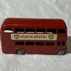 LESNEY MATCHBOX #5 ROUTEMASTER LONDON BUS RED VISCO DECAL 1965 BLACK WHEELS BX#4