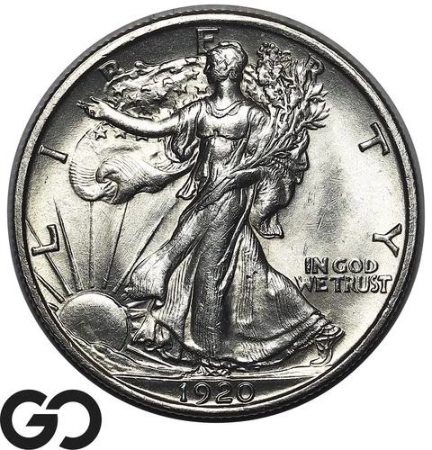 1920 Walking Liberty Half Dollar, Super Sharp Premium Quality Solid Gem BU++!