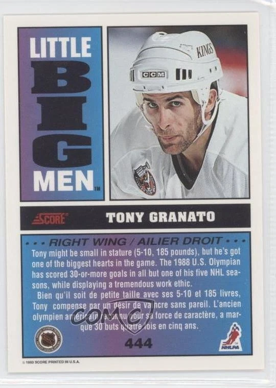 1993-94 Score Canadian Tony Granato #444 - Image 2 of 2