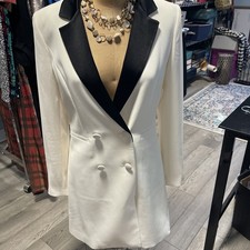 Alice + Olivia Kyrie Tuxedo Dress Black And White Sz 6 Party Dress