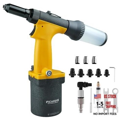 Self-Suction Pneumatic Rivet Gun Kit, Industrial Air Hydraulic Pop 5 Nozzles