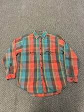 Vintage Levi's Sutter Creek Shirt Men's L Western Flannel 80s Button Down Red