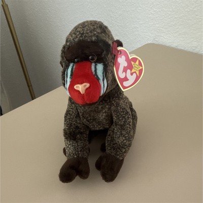 Ty Beanie Baby Cheeks Mandrill Monkey Plush 1999 Vintage Age 3+