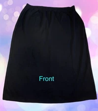 Nina Leonard Women's Plus 2X Long Black Skirt 100% Acrylic Thick Jersey Knit EUC