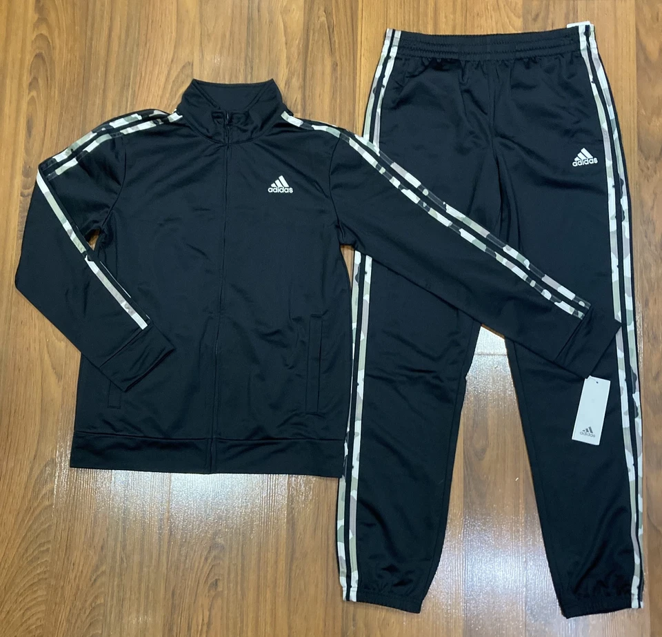 Adidas Conjunto Juvenil Niño Chaqueta PANTALONES Chándal Negro 2 piezas Talla 14/16 (L) Nuevo Foto 4 de 4