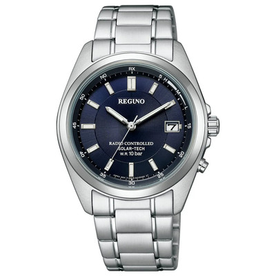 Japan NEU Citizen REGUNO KS3-115-71 Herren Silber Solar Uhr