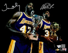 SALE! Magic Johnson, James Worthy Auto 11x14 Photo Los Angeles Lakers Fanatics