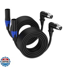 Seefeful 2 Pack 10 FT XLR Right-Angle Male to Straight Female Microphone Exte